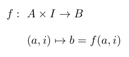 f: A x I mapsto B